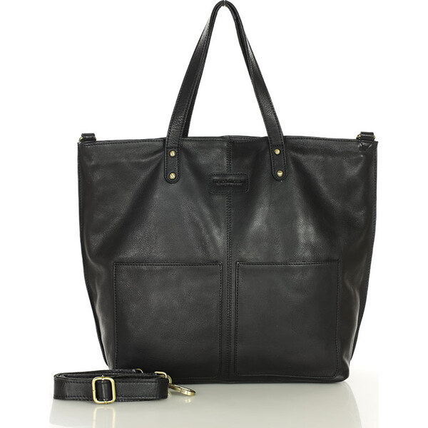 MARCO MAZZINI Černá dámská shopper kabelka z velbloudí kůže (vs123a) 63801113