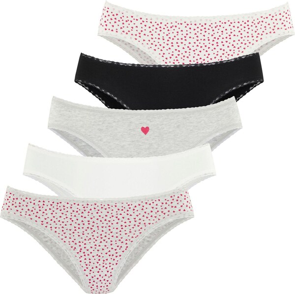 LASCANA Nohavičky sivá melírovaná / červená / čierna / biela 65645481