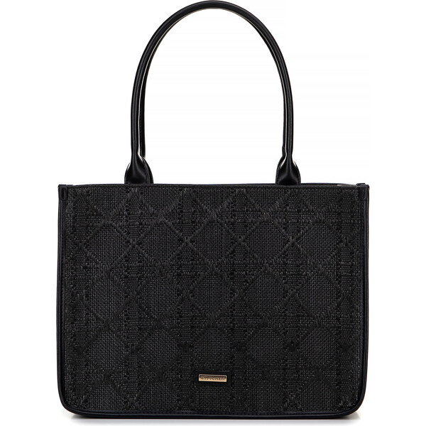 Wittchen Dámska shopperka s pleteným vzhľadom čierna 66066590