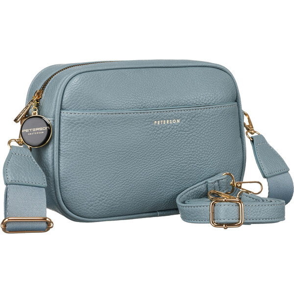 Peterson Modrá dámska crossbody taška z ekologickej kože so širokým a 63816039