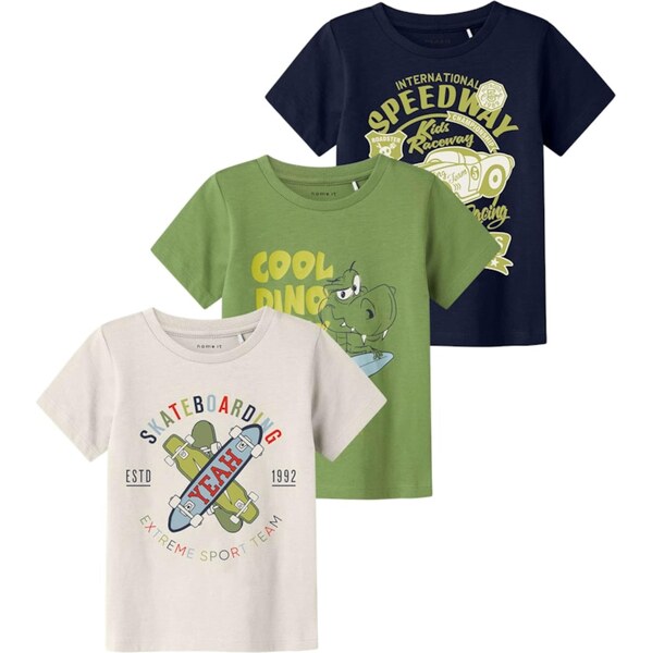 NAME IT Tričko NMMKARLTON námornícka modrá / kiwi / tmavočervená / 63817752