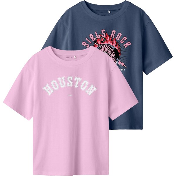 NAME IT Tričko NKFKassandra zafírová / ružová / čierna / biela 63817747