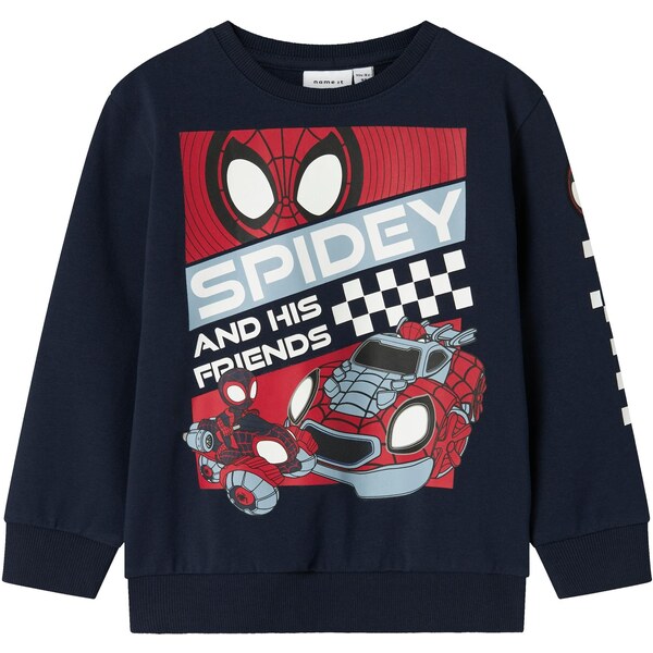 NAME IT Mikina NMMJO SPIDER námornícka modrá / sivá / červená / biela 63817753