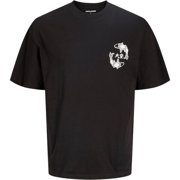 JACK & JONES Tričko JJTUNE čierna / biela 63818284