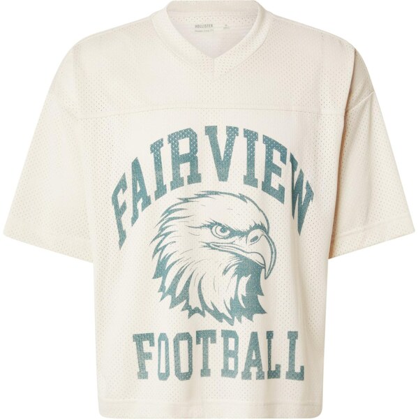 HOLLISTER Tričko krémová / smaragdová 63818622