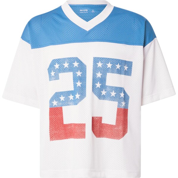 HOLLISTER Tričko azúrová / červená / šedobiela 63818649