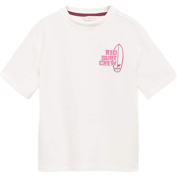 MANGO KIDS Tričko RIOCREW ružová / rosé / šedobiela 63817890