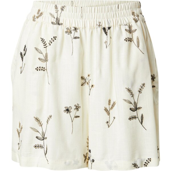 VILA Nohavice VIWILLIS béžová / čierna 65879956