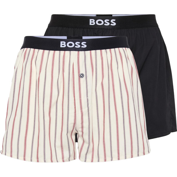 BOSS - trenky 2PACK natural pure cotton black & color line 63827780
