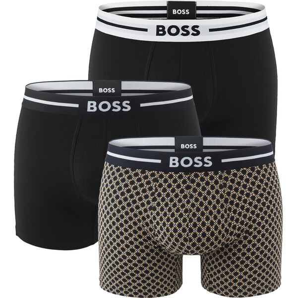 BOSS - boxerky 3PACK eco friendly organic cotton classic fit geo 63827775
