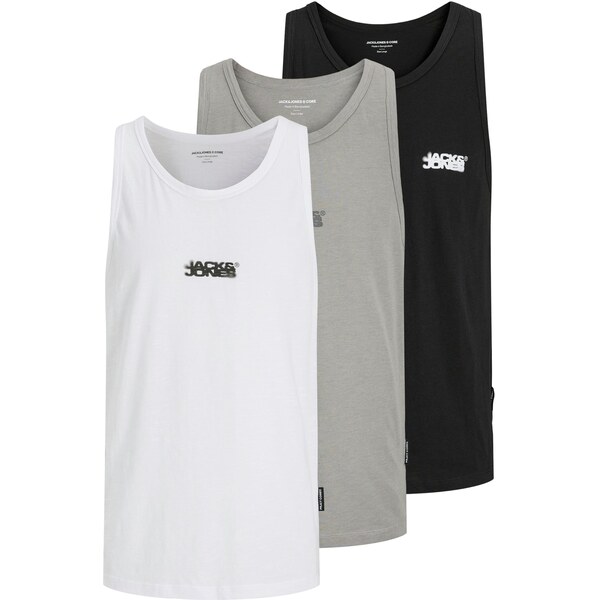 JACK & JONES Tričko JCOSAGO sivá / čierna / biela 63834344