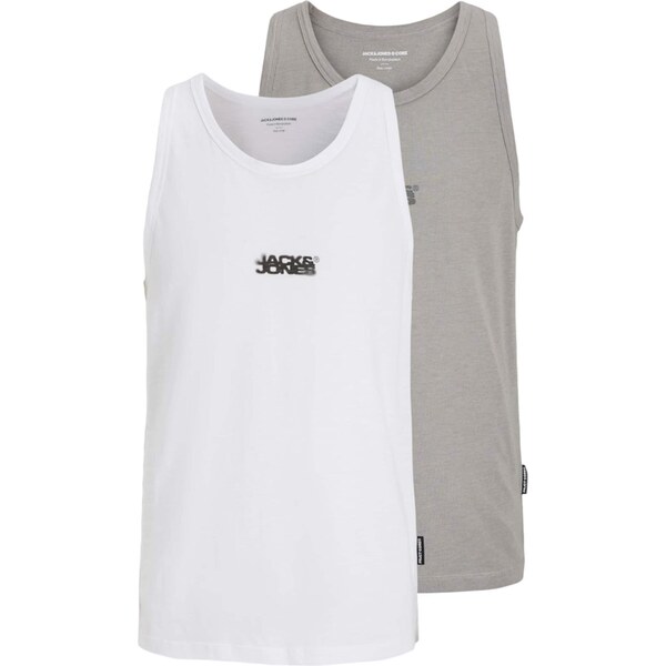 JACK & JONES Tričko JCOSAGO sivá melírovaná / biela 63834353