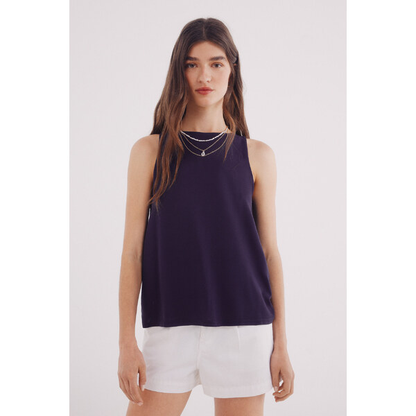 SPRINGFIELD Tričko s okrúhlym výstrihom z kombinovaného materiálu 63834736