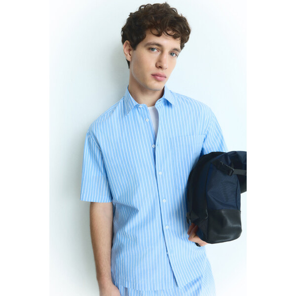 SPRINGFIELD Pánska popelínová košeľa s pruhovaným vzorom 63834776