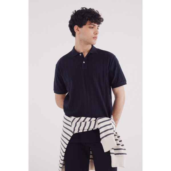 SPRINGFIELD Regular Fit štruktúrované polo tričko s vertikálnymi 63834792