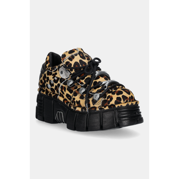Semišové tenisky New Rock Pelo Leopardo Cuero M Tower Negro Lateral 63847981