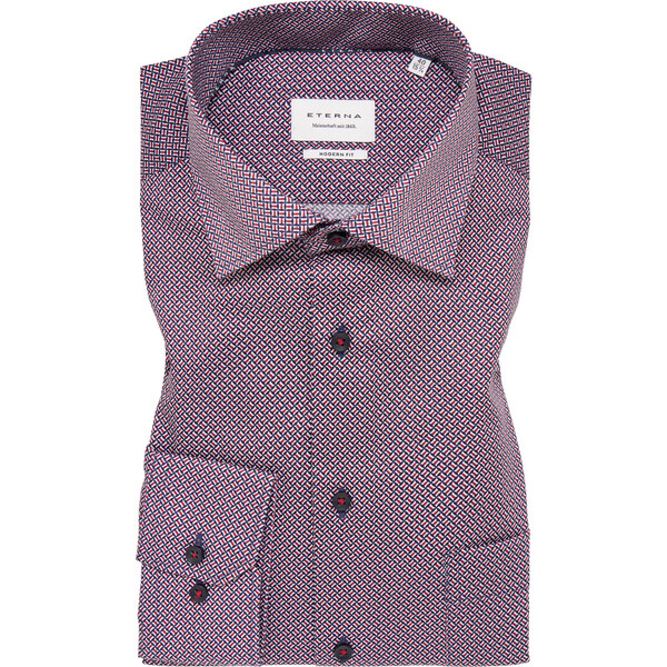 ETERNA Modern fit modrá károvaná košeľa s potlačou Non Iron 63850774