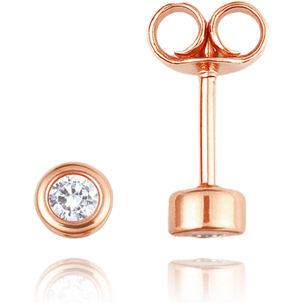 OLIVIE MINET Elegantní zlaté náušnice z růžového zlata s bílými 64898869