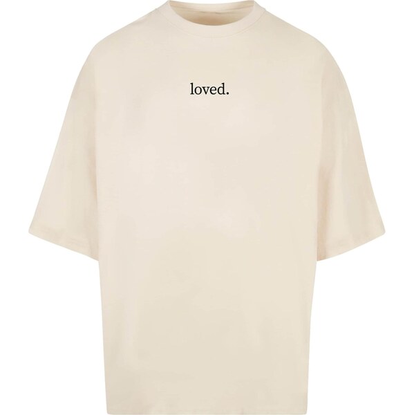 Merchcode Tričko Love piesková / čierna / biela ako vlna 63973569