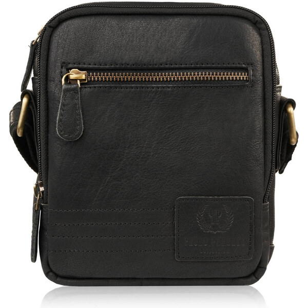 Paolo Peruzzi Pánska kožená taška cez rameno vintage | čierna SI-35-BL 59705936