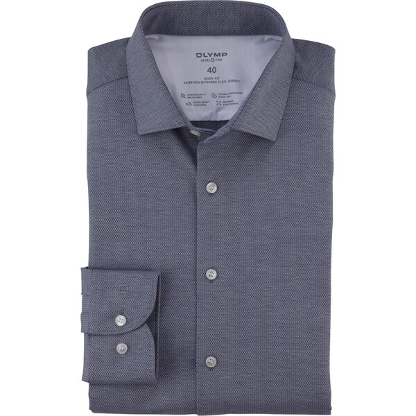 Pánska modrá Flex Jersey košeľa so štruktúrou OLYMP body fit 63869971
