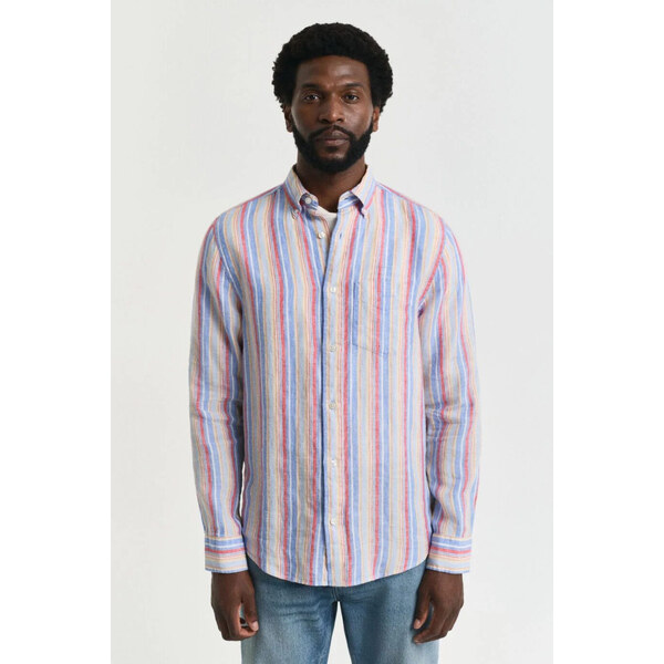 KOŠEĽA GANT REG LINEN MULTISTRIPE SHIRT PERFECT BLUE 63426140