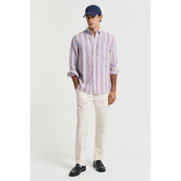 NOHAVICE GANT SLIM TAPERED SEERSUCKER SUIT PANTS CREAM 63426134