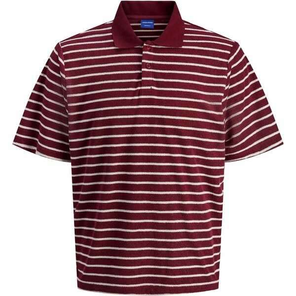 JACK & JONES Tričko JORGEN tmavočervená / biela 63874472