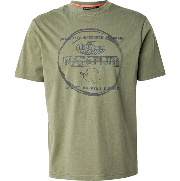NAPAPIJRI Tričko S-Bald tmavosivá / zelená 63874429