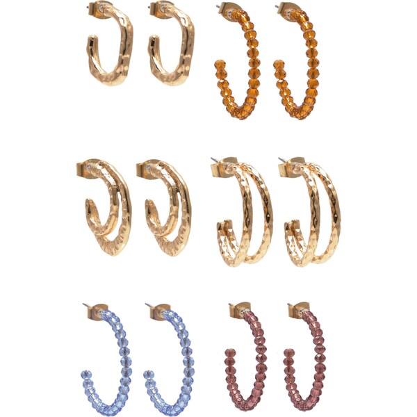 Pull&Bear Náušnice nebesky modrá / pueblo / zlatá / svetlofialová 65880035