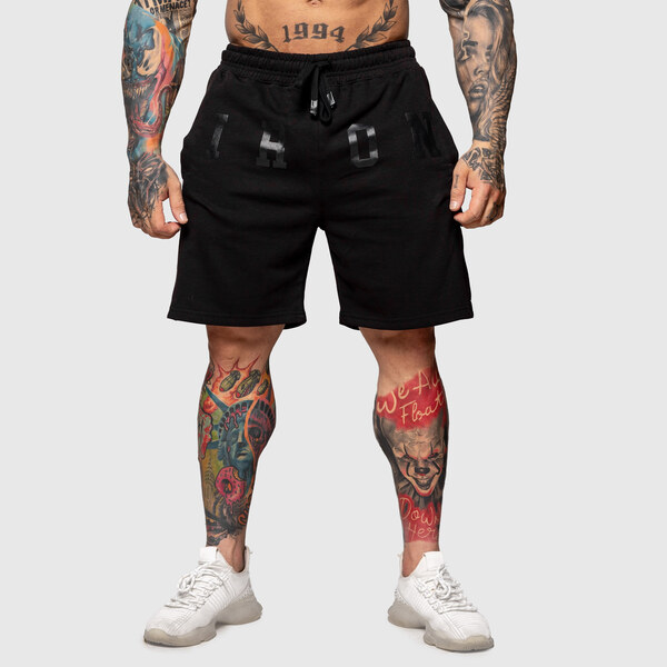 Teplákové kraťasy Iron Aesthetics College, čierne 63875967