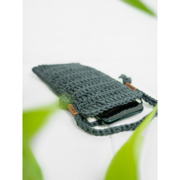 DOKE Háčkovaná taška na telefon graphite 63926640