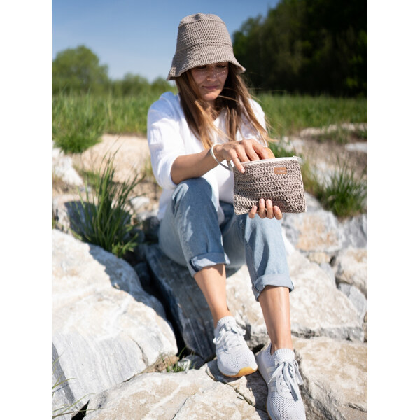 DOKE Háčkované vrecko Cat coffee 63926650