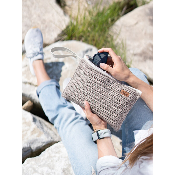 DOKE Háčkovaná taška na ruku Cat coffee 63926655