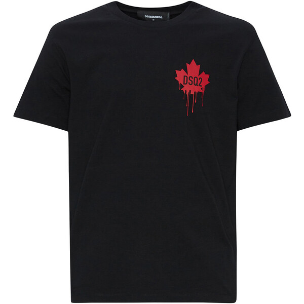 Čierne tričko Dsquared2 s červeným motívom 66824944