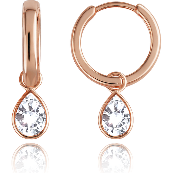 OLIVIE MINET Elegantní zlaté náušnice z růžového zlata s bílými 64913637