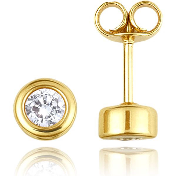 OLIVIE MINET Elegantní zlaté náušnice s bílými zirkony Au 585/1000 64898863