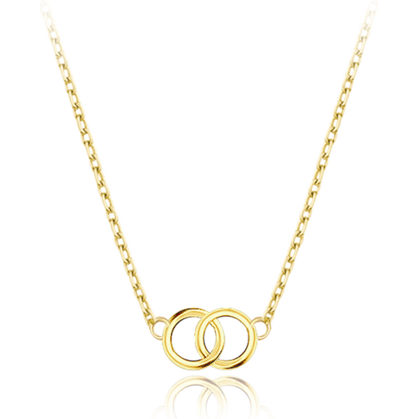 OLIVIE MINET Elegantní zlatý náhrdelník spojené kroužky Au 585/1000 64899284
