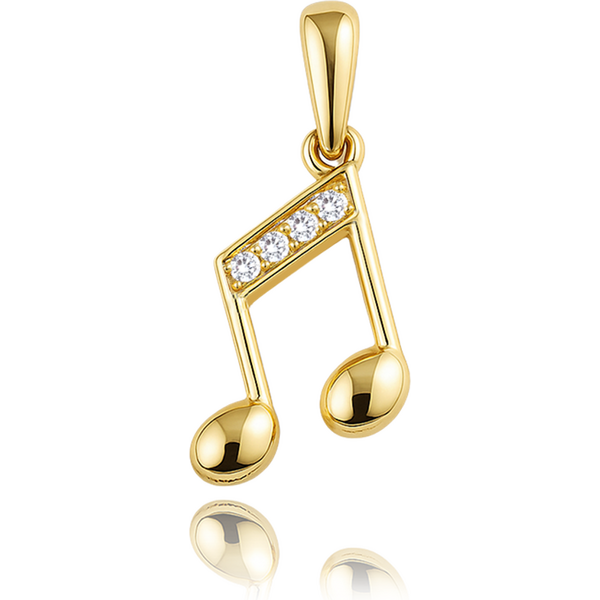 OLIVIE MINET Zlatý prívesok nota s bielymi zirkónmi Au 585/1000 66795617