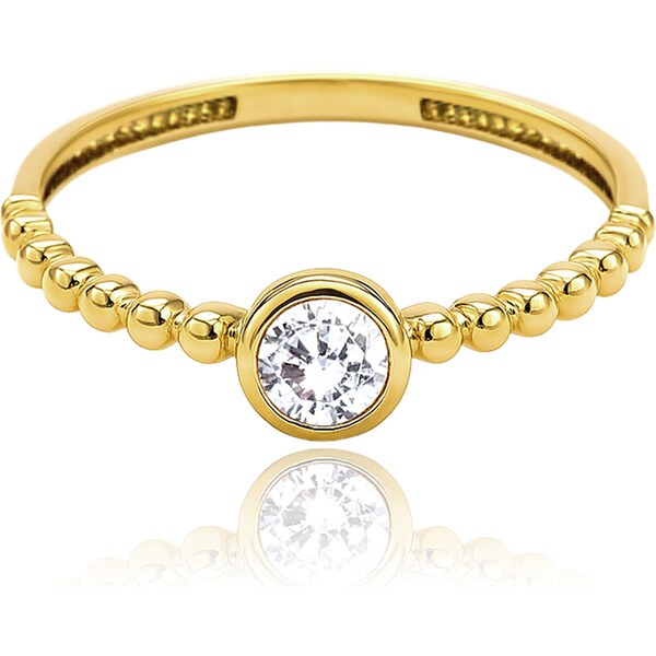 OLIVIE MINET Luxusní zlatý prsten s bílým zirkonem Au 585/1000 65067475