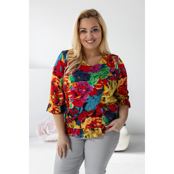 (veľ. 56) Kvetovaný top s volánikmi pestrofarebný 64540304