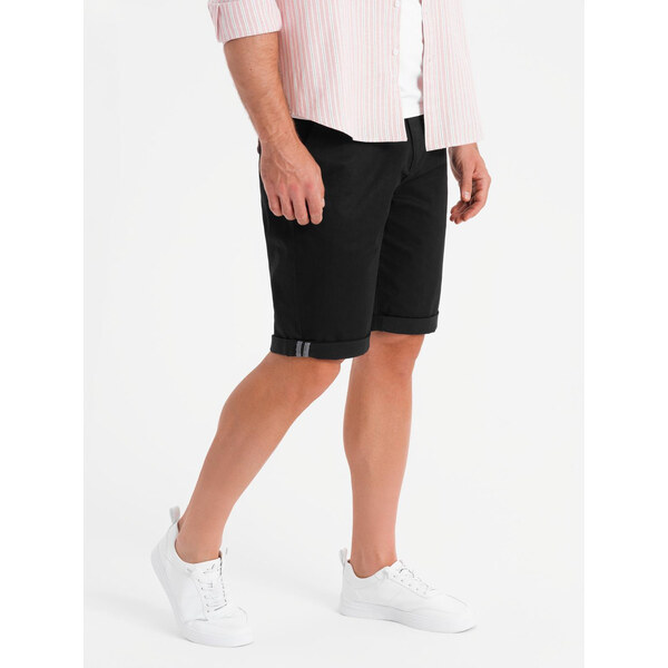 Ombre Classic mens chino shorts with rolled up leg - black 64793411