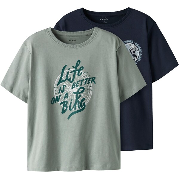 NAME IT Tričko NKMVagno námornícka modrá / kamenná / zelená / biela 63067388