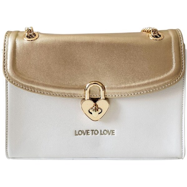 Bielo-zlatá kabelka Love to Love Gai Mattiolo Oro 63893803