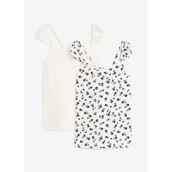 bonprix Top (2 ks) z čistej bio bavlny, farba biela 63894440