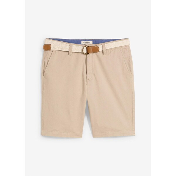 bonprix Strečové bermudy s opaskom, Regular Fit, farba béžová 63894451