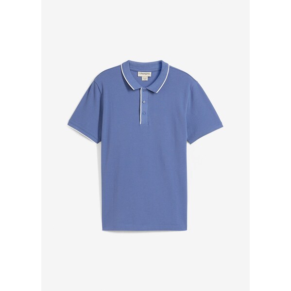 bonprix Polo tričko, piké z čistej bavlny, farba modrá 63894482