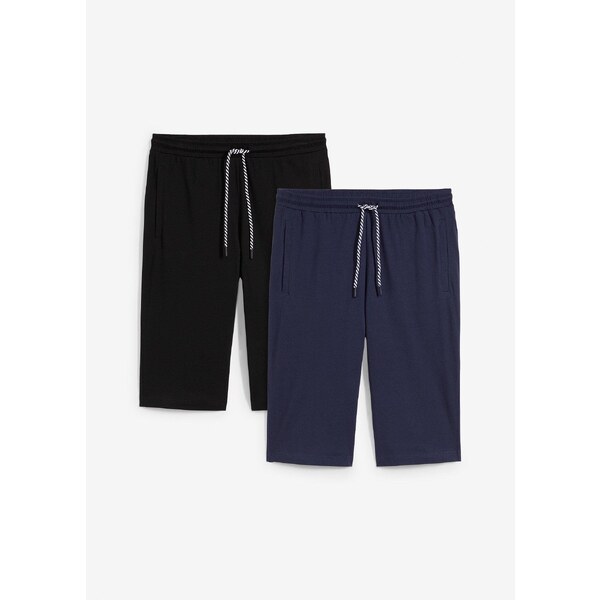 bonprix Džersejové šortky (2 ks), z čistej bio bavlny, farba modrá 63894520