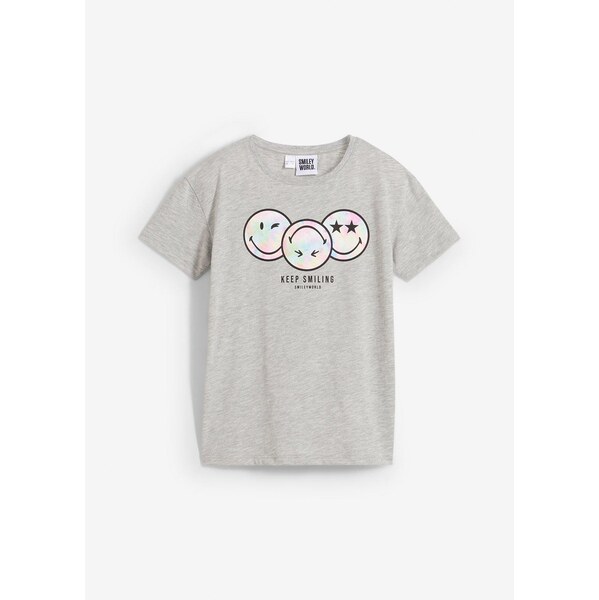 bonprix Tričko Smiley, farba šedá 63894529