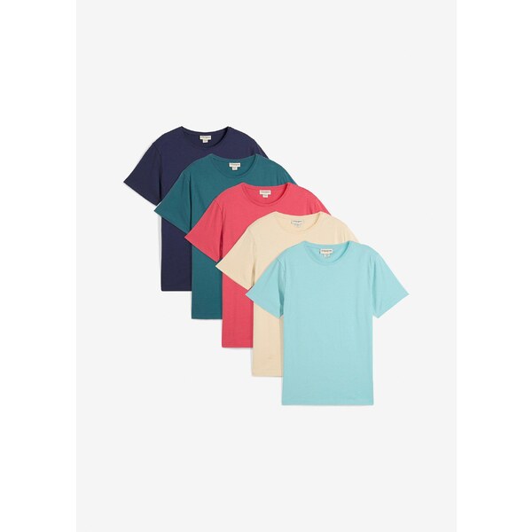 bonprix Tričko (5 ks v balení), farba červená 63894528